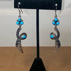 Sterling Silver And Turquoise Dangle Earrings